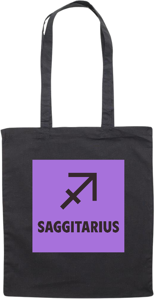 Zodiac Saggitarius Design - Essential colored event tote bag_BLACK_front