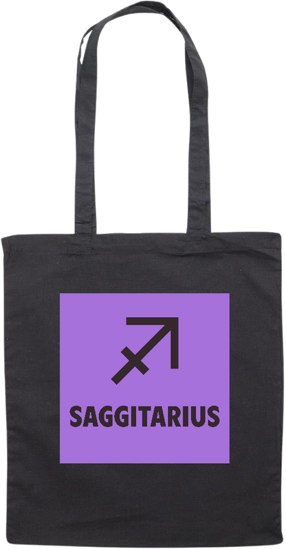 Zodiac Saggitarius Design - Essential colored event tote bag_BLACK_front