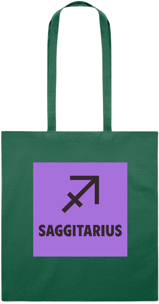 Zodiac Saggitarius Design - Essential colored event tote bag_DARK GREEN_front