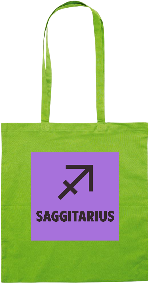 Zodiac Saggitarius Design - Essential colored event tote bag_LIME_front