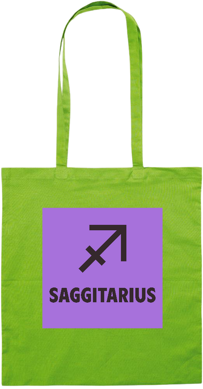 Zodiac Saggitarius Design - Essential colored event tote bag_LIME_front