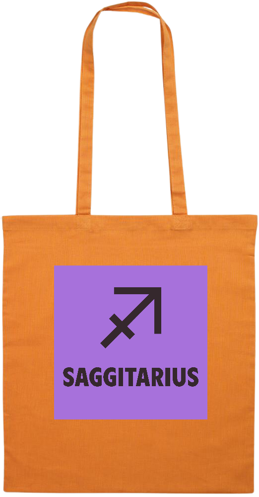 Zodiac Saggitarius Design - Essential colored event tote bag_ORANGE_front