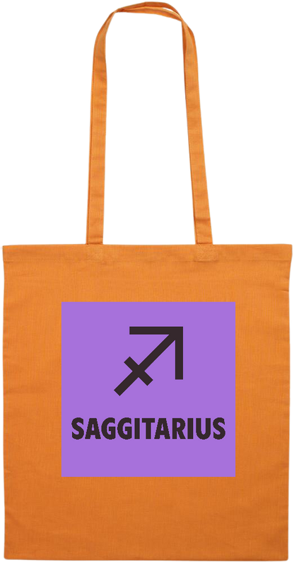 Zodiac Saggitarius Design - Essential colored event tote bag_ORANGE_front