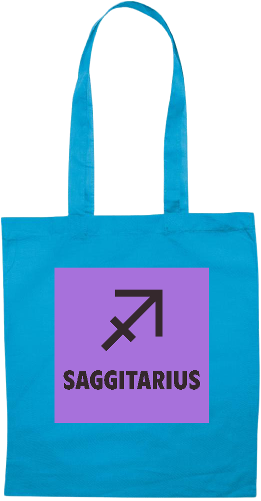 Zodiac Saggitarius Design - Essential colored event tote bag_TURQUOISE_front