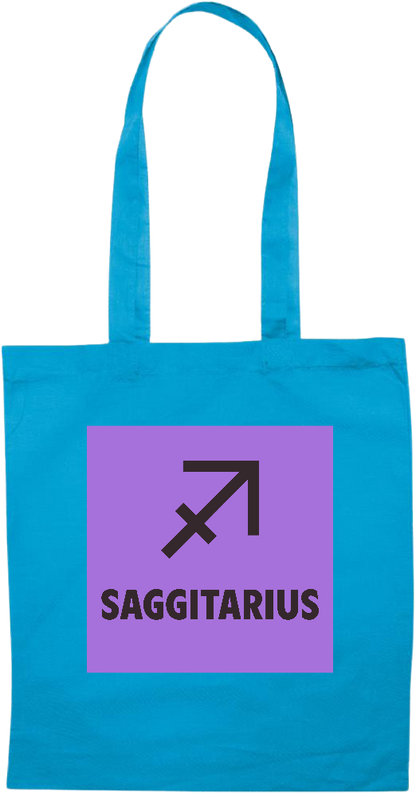 Zodiac Saggitarius Design - Essential colored event tote bag_TURQUOISE_front