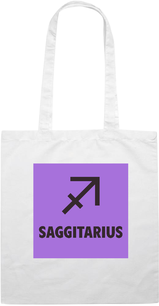 Zodiac Saggitarius Design - Essential colored event tote bag_WHITE_front