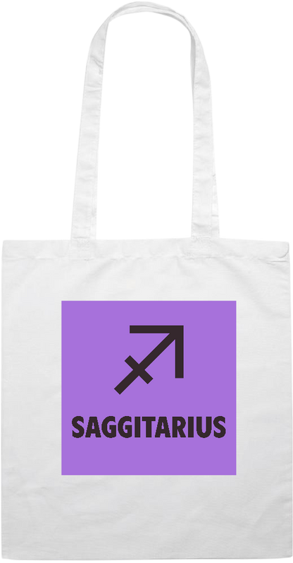 Zodiac Saggitarius Design - Essential colored event tote bag_WHITE_front