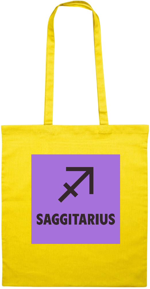 Zodiac Saggitarius Design - Essential colored event tote bag_YELLOW_front