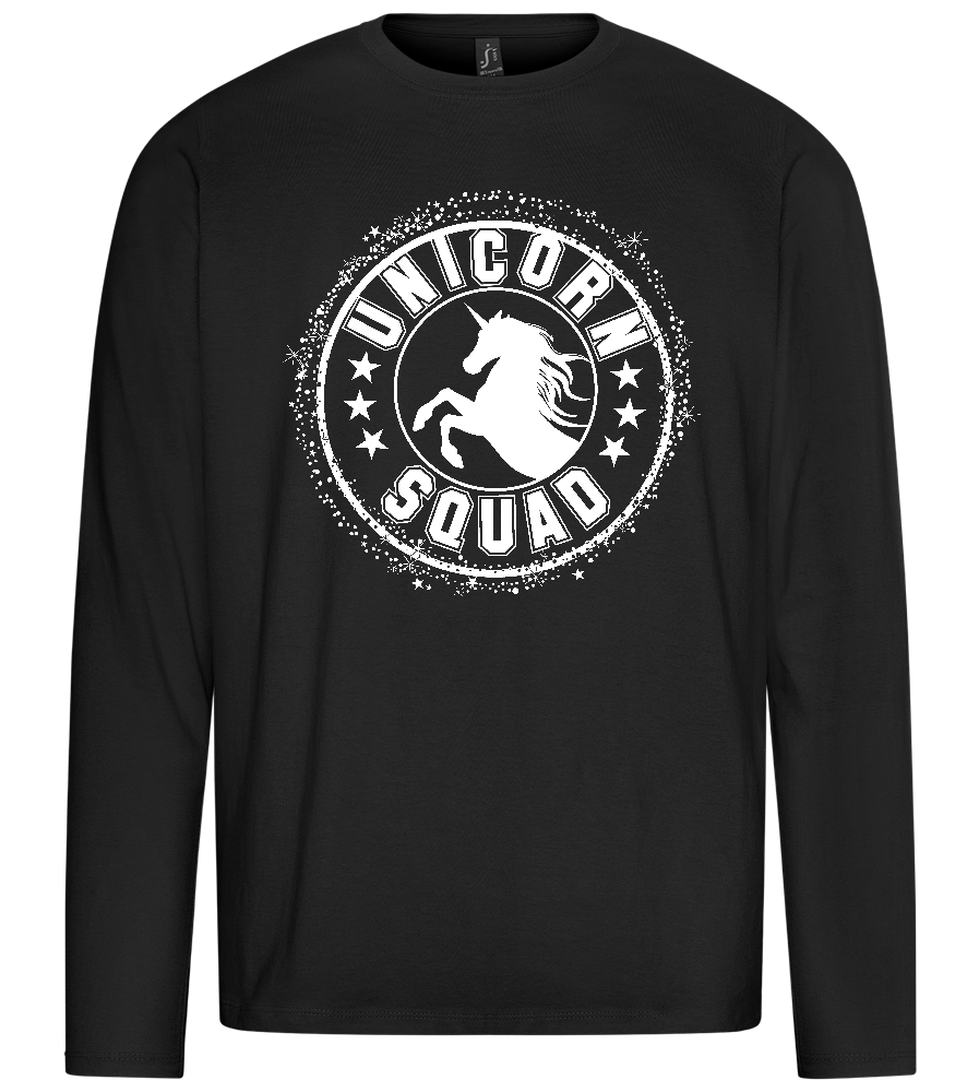 Unicorn Squad Logo Design - Premium men's long sleeve t-shirt_DEEP BLACK_front