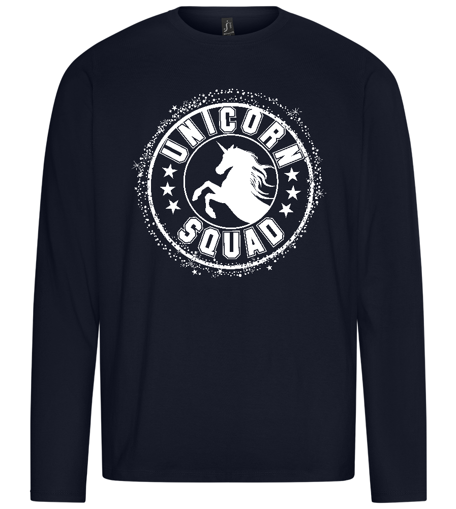 Unicorn Squad Logo Design - Premium men's long sleeve t-shirt_FRENCH NAVY_front