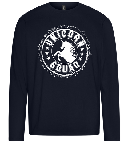 Unicorn Squad Logo Design - Premium men's long sleeve t-shirt_FRENCH NAVY_front