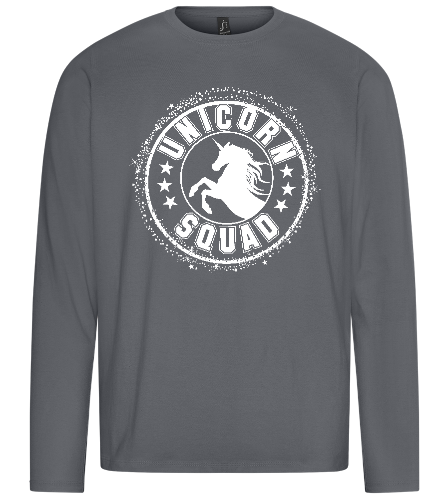 Unicorn Squad Logo Design - Premium men's long sleeve t-shirt_MOUSE GREY_front