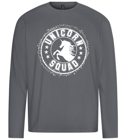 Unicorn Squad Logo Design - Premium men's long sleeve t-shirt_MOUSE GREY_front