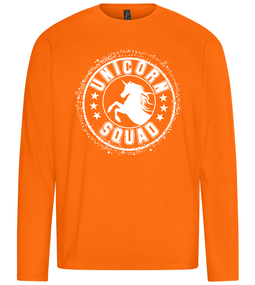 Unicorn Squad Logo Design - Premium men's long sleeve t-shirt_ORANGE_front