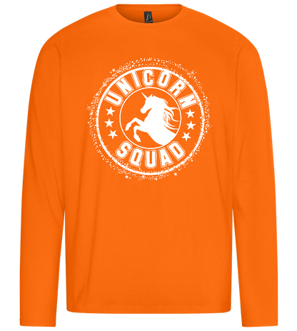 Unicorn Squad Logo Design - Premium men's long sleeve t-shirt_ORANGE_front