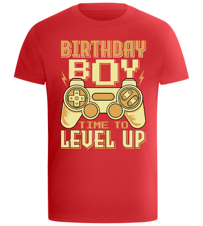 Gamer Birthday Boy Design - Comfort boys fitted t-shirt_RED_front