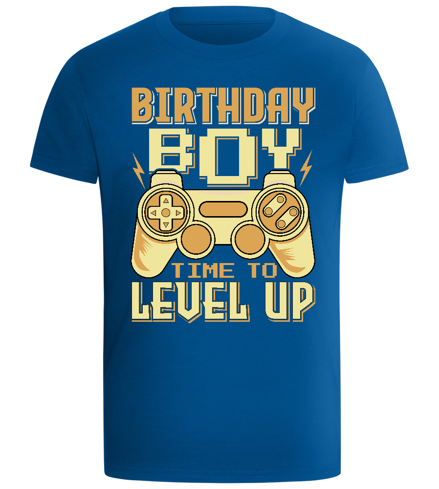 Gamer Birthday Boy Design - Comfort boys fitted t-shirt_ROYAL_front