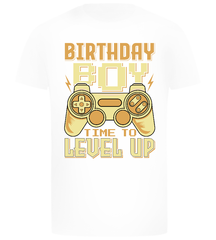 Gamer Birthday Boy Design - Comfort boys fitted t-shirt_WHITE_front