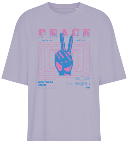 Retro Peace Design - Premium women's oversized t-shirt_LILAK_front