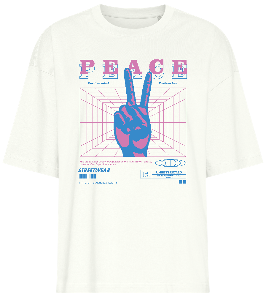 Retro Peace Design - Premium women's oversized t-shirt_OFF-WHITE_front