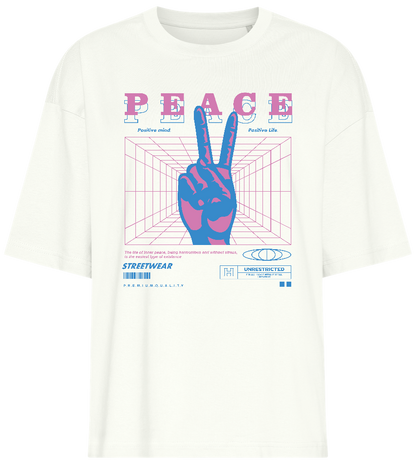 Retro Peace Design - Premium women's oversized t-shirt_OFF-WHITE_front