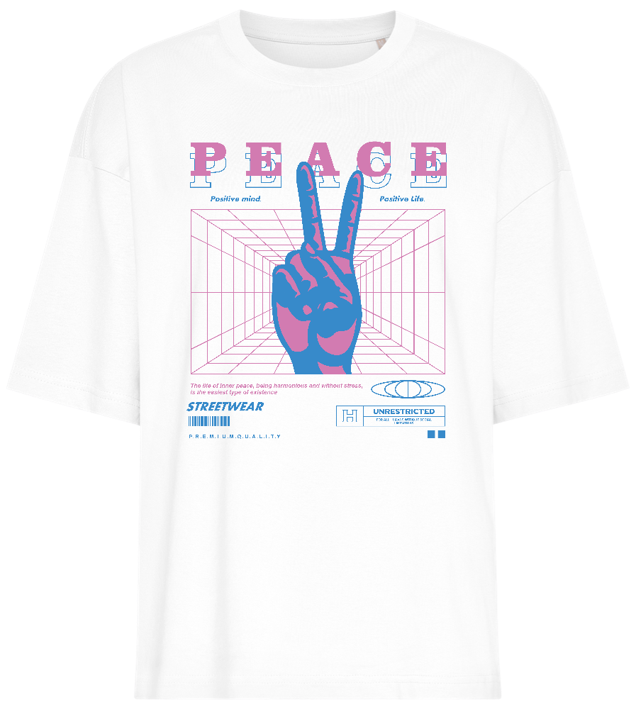 Retro Peace Design - Premium women's oversized t-shirt_WHITE_front