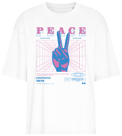 Retro Peace Design - Premium women's oversized t-shirt_WHITE_front