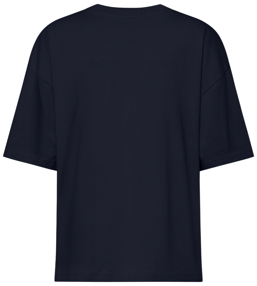 Retro Peace Design - Premium women's oversized t-shirt_FRENCH NAVY_back