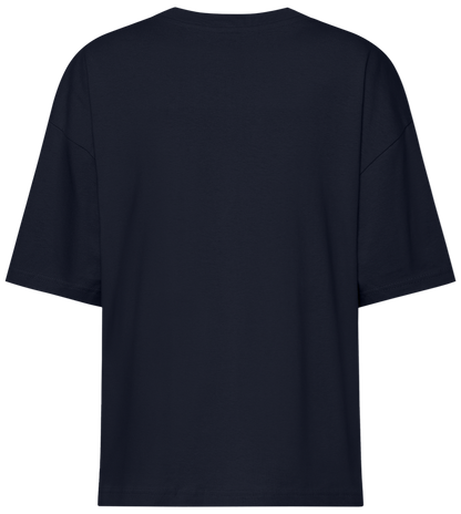 Retro Peace Design - Premium women's oversized t-shirt_FRENCH NAVY_back