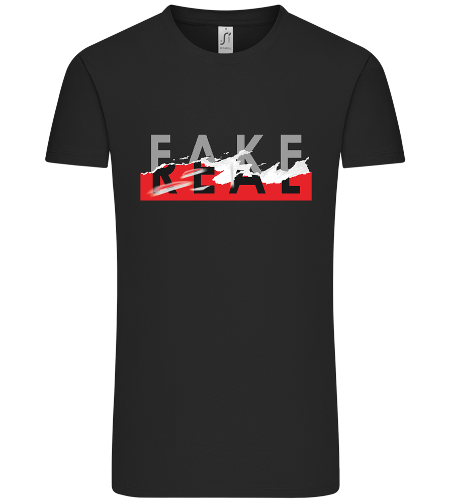 Fake Real Design - Comfort Unisex T-Shirt_DEEP BLACK_front