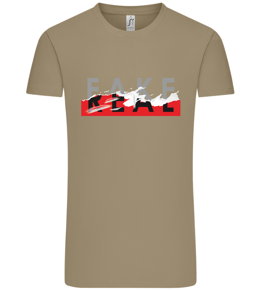 Fake Real Design - Comfort Unisex T-Shirt_KHAKI_front