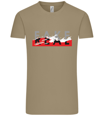 Fake Real Design - Comfort Unisex T-Shirt_KHAKI_front