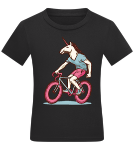 Unicorn On Bicycle Design - Comfort kids fitted t-shirt