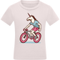 Unicorn On Bicycle Design - Comfort kids fitted t-shirt_LIGHT PINK_front