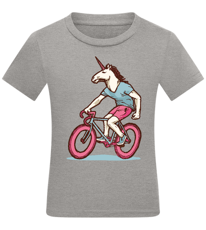 Unicorn On Bicycle Design - Comfort kids fitted t-shirt_ORION GREY_front