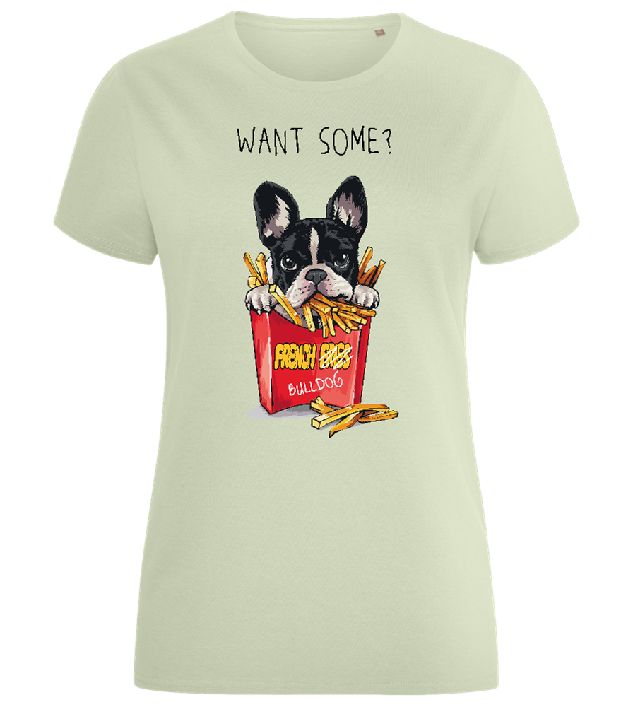 French Fries Design - Comfort women's fitted t-shirt_SILESTONE_front