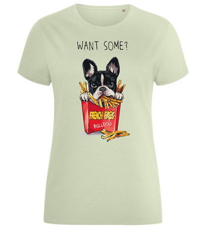 French Fries Design - Comfort women's fitted t-shirt_SILESTONE_front