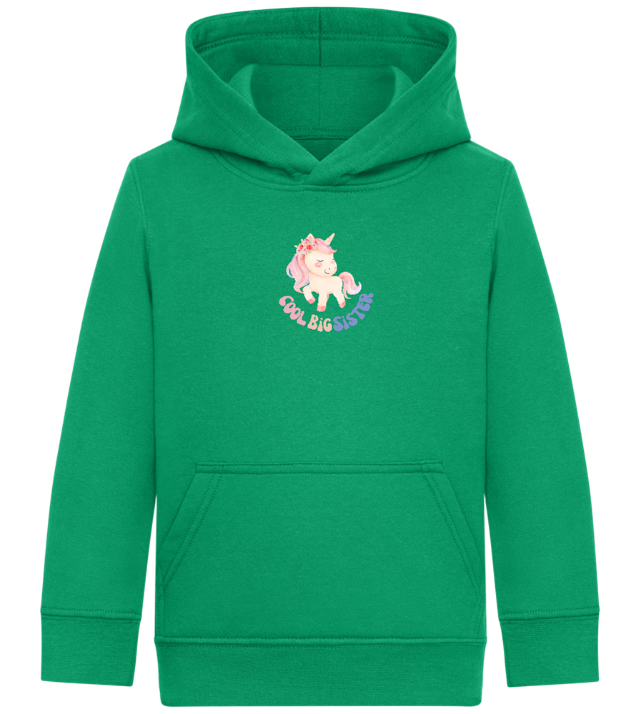 Cool Big Sister Unicorn Design - Comfort Kids Hoodie_MEADOW GREEN_front