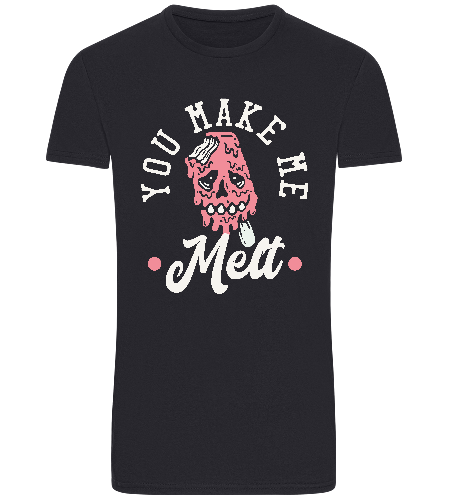 You Make Me Melt Ice Cream Design - Basic Unisex T-Shirt_FRENCH NAVY_front