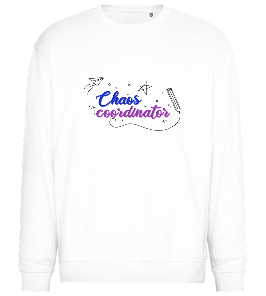 Chaos Coordinator Doodles Design - Comfort Essential Unisex Sweater_WHITE_front