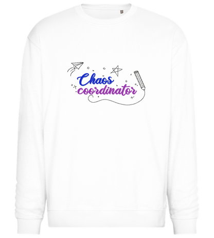 Chaos Coordinator Doodles Design - Comfort Essential Unisex Sweater_WHITE_front