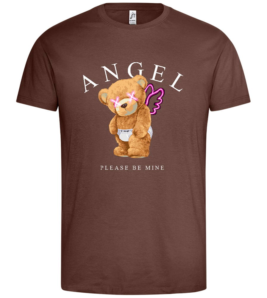 Angel Please Be Mine Design - Premium men's t-shirt_CHOCOLATE_front