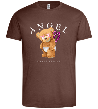 Angel Please Be Mine Design - Premium men's t-shirt_CHOCOLATE_front