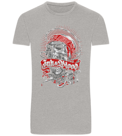Ink And Blood Skull Design - Basic Unisex T-Shirt_ORION GREY_front