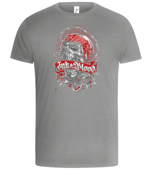 Ink And Blood Skull Design - Basic Unisex T-Shirt_ORION GREY_front