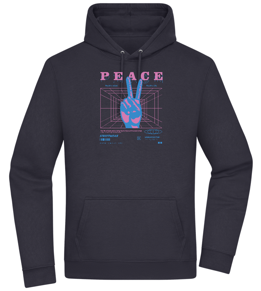 Peace Positive Mind Positive Life Design - Premium Essential Unisex Hoodie_FRENCH NAVY_front