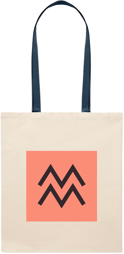 The Water Bearer Design - Essential colored handle tote bag_BLUE_front