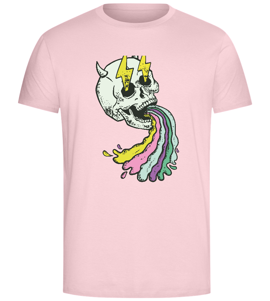 Rainbow Skull Thunders Design - Comfort Unisex T-Shirt_CANDY PINK_front