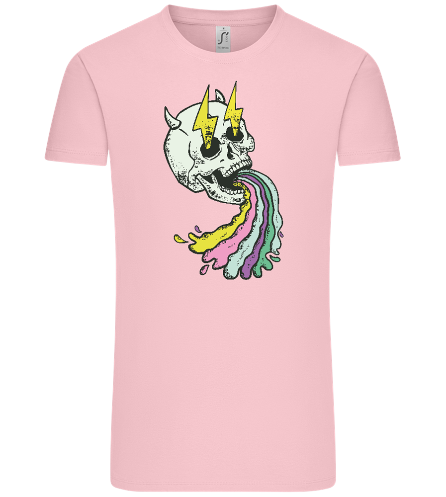 Rainbow Skull Thunders Design - Comfort Unisex T-Shirt_CANDY PINK_front