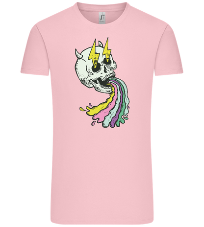 Rainbow Skull Thunders Design - Comfort Unisex T-Shirt_CANDY PINK_front